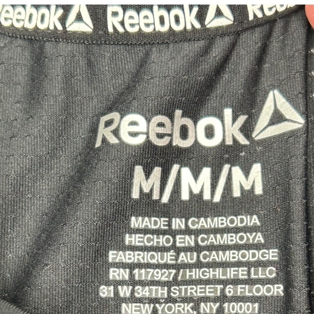 Reebok Performance Style Sleeveless Black Running Shirt Back Reflective Men's M - Picture 4 of 6